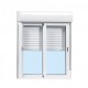 VENTANA CORREDERA ALUMINIO BLANCA CON PERSIANA 100x115cm