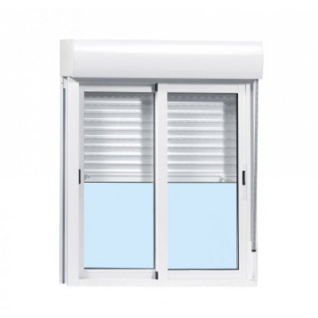 VENTANA CORREDERA ALUMINIO BLANCA CON PERSIANA 100x115cm - Azulejos Tienda  Online