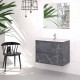 MUEBLE DE BAÑO SUSPENDIDO ETNA 60cm. DE 2 CAJONES + LAVABO + ESPEJO 