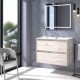 MUEBLE DE BAÑO SUSPENDIDO ETNA 60cm. DE 2 CAJONES + LAVABO + ESPEJO LED 