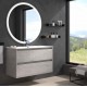 MUEBLE DE BAÑO SUSPENDIDO ETNA 60cm. DE 2 CAJONES + LAVABO + ESPEJO LED 