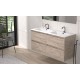 MUEBLE DE BAÑO SUSPENDIDO ETNA 120cm. DE 2 CAJONES + LAVABO + ESPEJO 