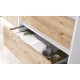 BATHROOM HUNG FURNITURE WITH TWO DRAWERS AND MIRROR, 60CM