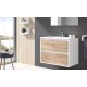 BATHROOM HUNG FURNITURE WITH TWO DRAWERS AND MIRROR, 60CM