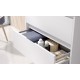 BATHROOM HUNG FURNITURE WITH TWO DRAWERS AND HEATED BACKLIT LED MIRROR, 60CM