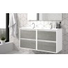 BATHROOM HUNG FURNITURE ZAO WITH FOUR DRAWERS AND TWO SINKS, 120CM