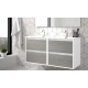 MUEBLE DE BAÑO SUSPENDIDO ZAO 120cm. DE 4 CAJONES + 2 LAVABOS + ESPEJO LED 