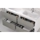 BATHROOM HUNG FURNITURE ETNA WITH FOUR DRAWERS, TWO SINKS AND HEATED BACKLIT LED MIRROR, 120CM