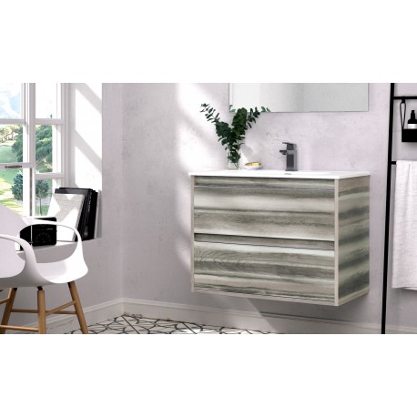 BATHROOM HUNG FURNITURE WITH TWO DRAWERS, 60CM