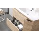 BATHROOM HUNG FURNITURE NASU WITH TWO DRAWERS AND HEATED BACKLIT LED MIRROR, 80CM