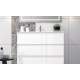 BATHROOM OROSI CABINET  WITH THREE DRAWERS AND HEATED BACKLIT LED MIRROR, 80CM