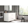 BATHROOM HUNG FURNITURE WITH TWO DRAWERS AND MIRROR, 80CM