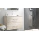 MUEBLE DE BAÑO SUSPENDIDO TEIDE 60cm. DE 2 CAJONES + LAVABO + ESPEJO LED 