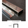 LISTELO " U " ACERO INOXIDABLE CEPILLADO 20x8mm x 2,60m