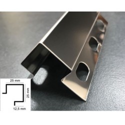 LISTELO " ALFA " ACERO INOXIDABLE CEPILLADO H - 12,5mm x 2,60m