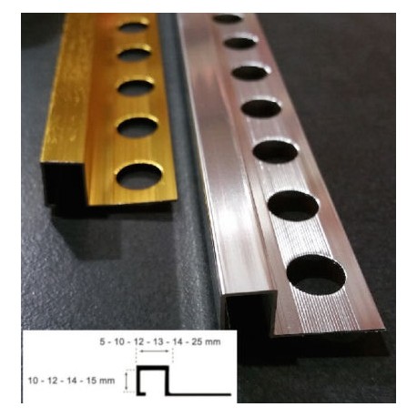 LISTELO ALUMINIO PLATA MATE 5x12mm x 2,60m
