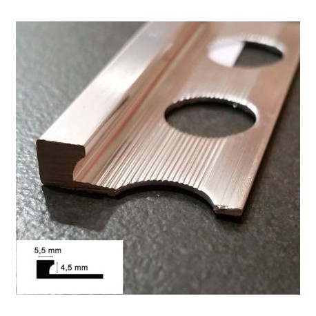 LISTELO ALUMINIO "SLIM" PLATA MATE 4,5mm x 2,50m