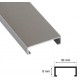 LISTELO ALUMINIO "U R" PLATA BRILLO 30x8mm x 2,50m