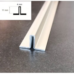 LISTELO ALUMINIO DOBLE ALA MATE 4x11mm x 2,50m