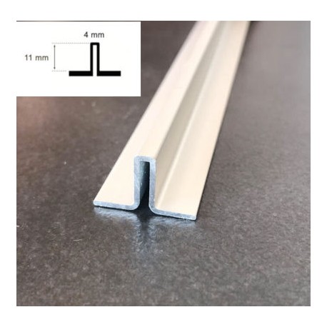 LISTELO ALUMINIO DOBLE ALA MATE 4x11mm x 2,50m