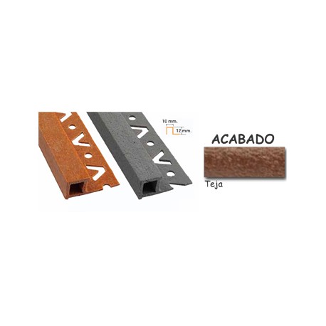 LISTELO FIBRA COLOR TEJA 12x12mmx2,50m