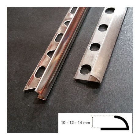 GUARDACANTO ACERO INOXIDABLE ALTO BRILLO 10mm  2.60m 