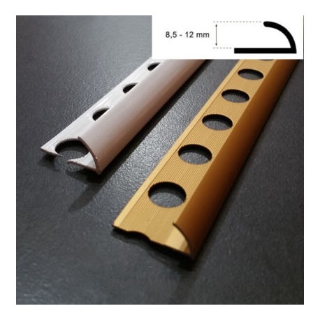 CANTONERA DE ALUMINIO LISO ABIERTO PLATA MATE 10mm  2,5m