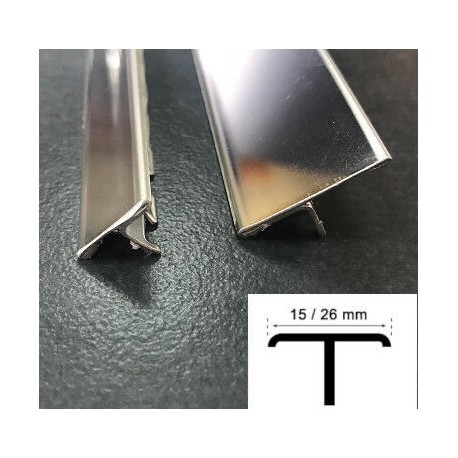 PERFIL T ACERO INOXIDABLE - ALTO BRILLO 15mm