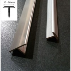 PERFIL T ALUMINIO - PLATA MATE 10mm