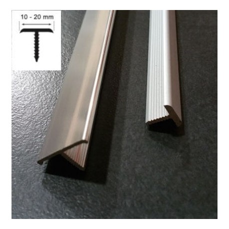 PERFIL T ALUMINIO - PLATA MATE 10mm