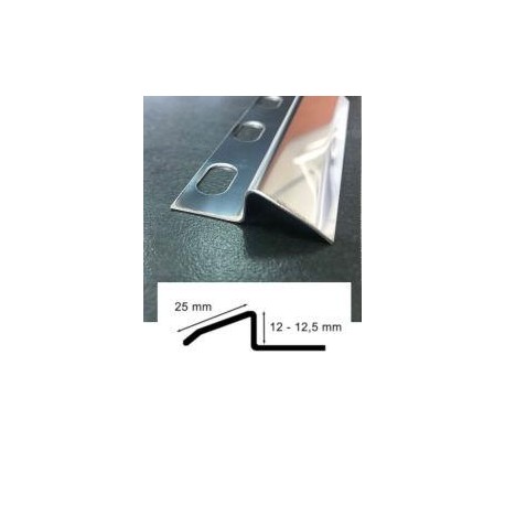 PERFIL NIVEL ACERO  -  BRILLO 25x12mm