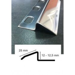 PERFIL NIVEL ACERO  -  BRILLO 25x12mm