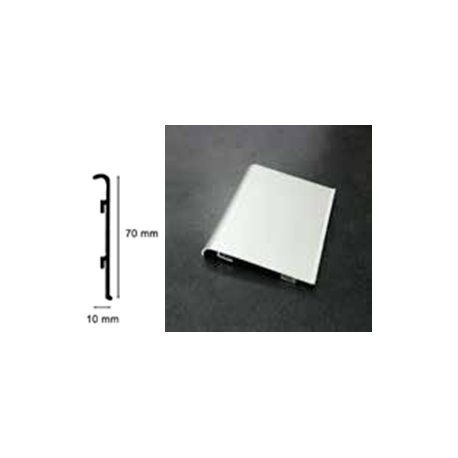 RODAPIÉ ALUMINIO CANTO REDONDO PLATA MATE 70x10mm 