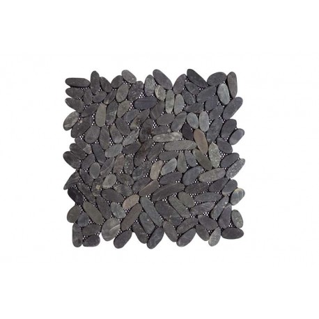 IRREGULAR MOSAIC NATURAL CUT STONE   MOS-206 BLACK 30x30cm.