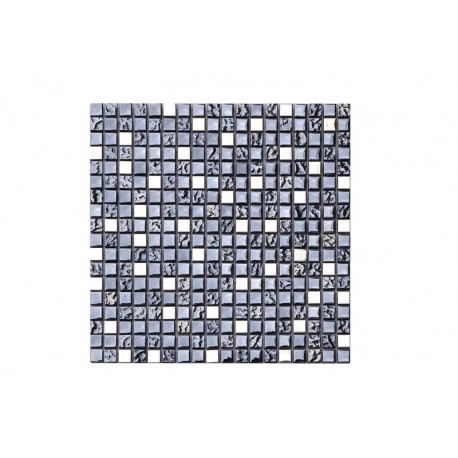 MOSAICO PIEDRA, METAL Y CRISTAL MOS-501 IRIS 30x30cm.