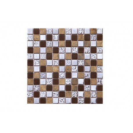 MOSAICO PIEDRA, METAL Y CRISTAL MOS-504 30x30cm.