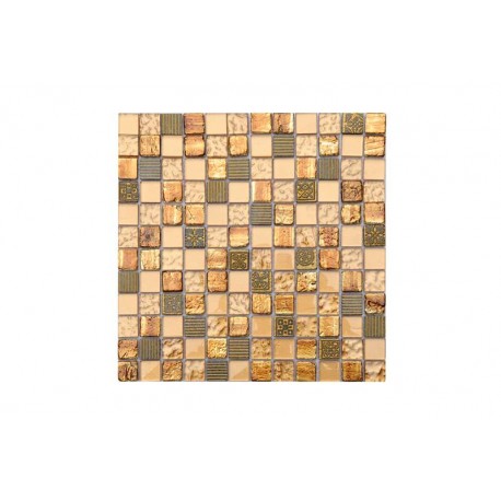 MOSAICO PIEDRA, METAL Y CRISTAL MOS-512 30x30cm.