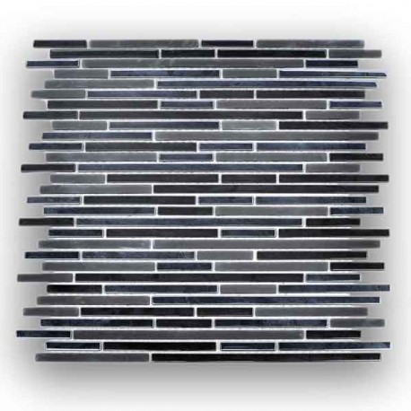 MOSAICO PIEDRA, METAL Y CRISTAL MOS-533 30x30cm.