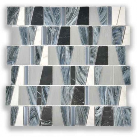MOSAICO PIEDRA, METAL Y CRISTAL MOS-538 30x30cm.