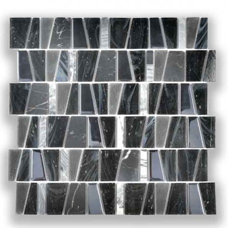MOSAICO PIEDRA, METAL Y CRISTAL MOS-539 30x30cm.