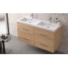 BATHROOM HUNG FURNITURE TEIDE WITH FOUR DRAWERS AND TWO SINKS, 120CM