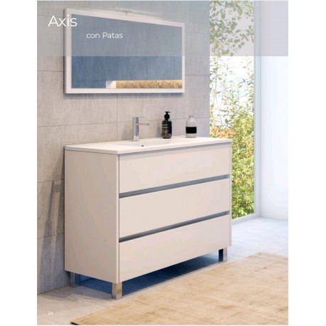 MUEBLE DE BAÑO AXIS de 80CM CON PATAS COLOR BLANCO