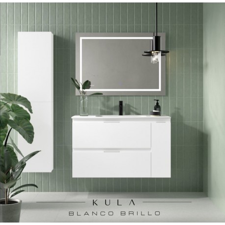 KULA COMPLETE BATHROOM FURNITURE 100cm GLOSS WHITE COLOUR