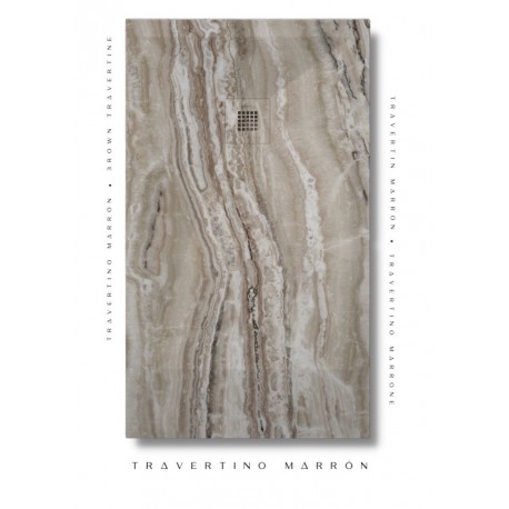 SHOWER TRAY 90x120cm STONE PLUS 3D TRAVERTINO MARRÓN