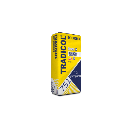 CEMENTO COLA TRADICOL EXTERIORES BLANCO C1 25KG