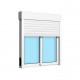 VENTANA CORREDERA ALUMINIO BLANCA CON PERSIANA 100x115cm