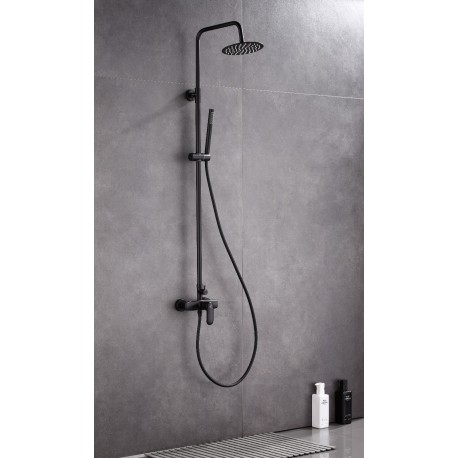 COLUMNA DE DUCHA AURA NEGRO MATE