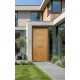 RESIDENTIAL ENTRANCE DOOR PVC OAK 80CM LEFT