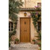 PUERTA DE ENTRADA RUSTICA NOGAL 80cm DERECHA