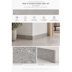 RODAPIE R. VICENT STONE GREY  MATE 10X120cm, STD